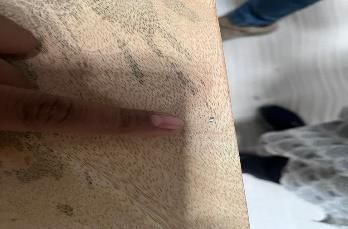 Grinding marks on a dining table surface, recorded in sample report 01 (Jodhpur, Nov 2022)
